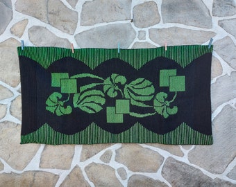 Embroidered Wall Rug: Bulgarian Folk Art Tapestry, Retro Boho Decor (26.8 x 51.6&#39;&#39;)