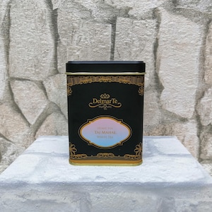 Vintage Delmarte Decorative Tin Box: Empty Metal Container