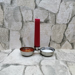 Vintage Stainless Steel Spice & Candle Holder Set