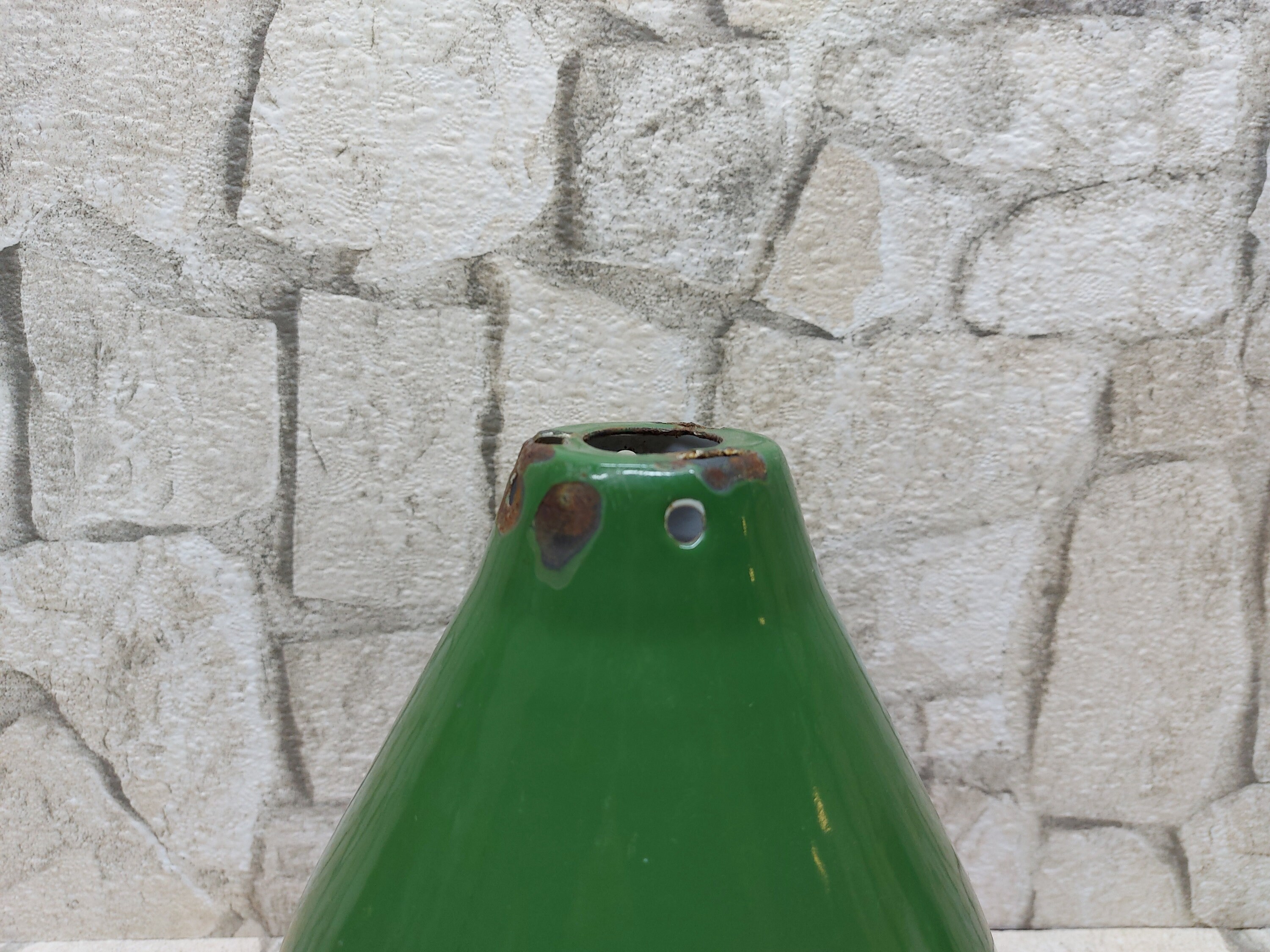 Porcelain Enamel Shade Antique Vintage Green Metal Lamp Shade Etsy