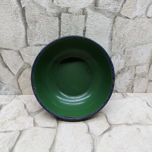 Vintage Green enamel bowl Enamelware Green Bowl Camping bowl Rustic Enamel Country Kitchen Decor Metal Plate Farmhouse bowl FREE DELIVERY