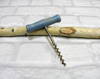 Vintage Wine Corkscrew with Wooden Handle, Man Cave Bar Decor