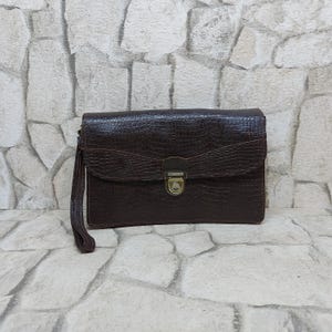 Vintage Wrist Bag for Man Genuine Leather 70s Clutch Small Retro Man Handbag Free shipping worldwide
