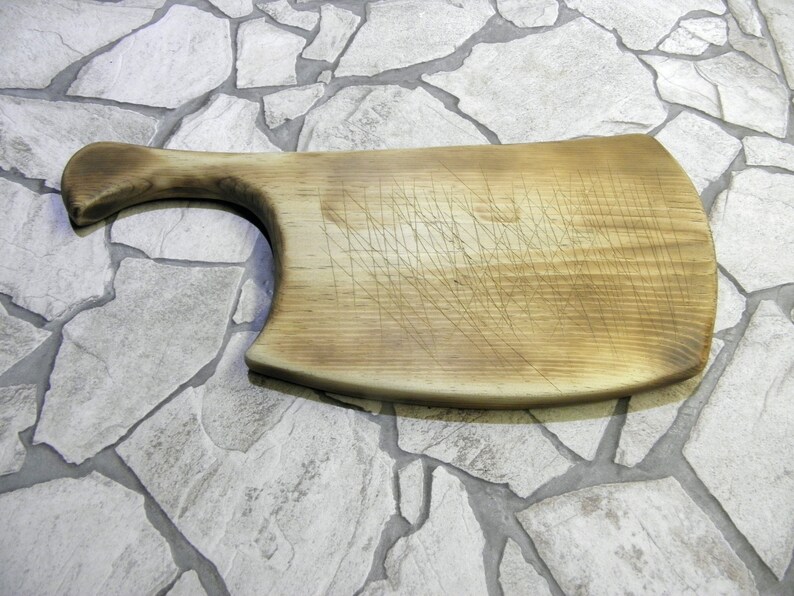 zografa Chopping Block Home Decor Vintage Wood Cutting Board with Handle Bread Board Wooden Board Rustic Kitchen Butchers Block