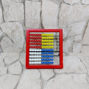 Vintage Plastic  Abacus,Retro Plastic Abacus, Wooden Calculator School,  Primitive Calculator Computer.