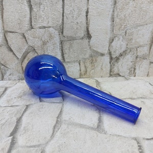 Vintage blue glass bottle neck vase tall 27cm/ 10.6 in Free shipping with tracking