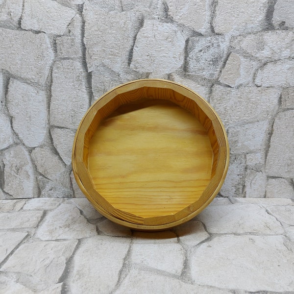 On sale Vintage Wooden Sushi Rice Bowl Hangiri Sushi Oke Rice Mixing Tub Free shipping with tracking