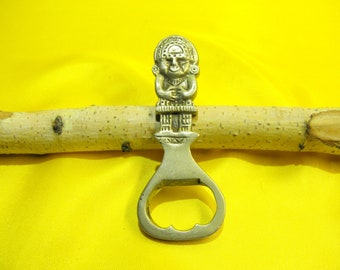 Vintage Silver Tone Bottle Opener: Metal Bar Tool