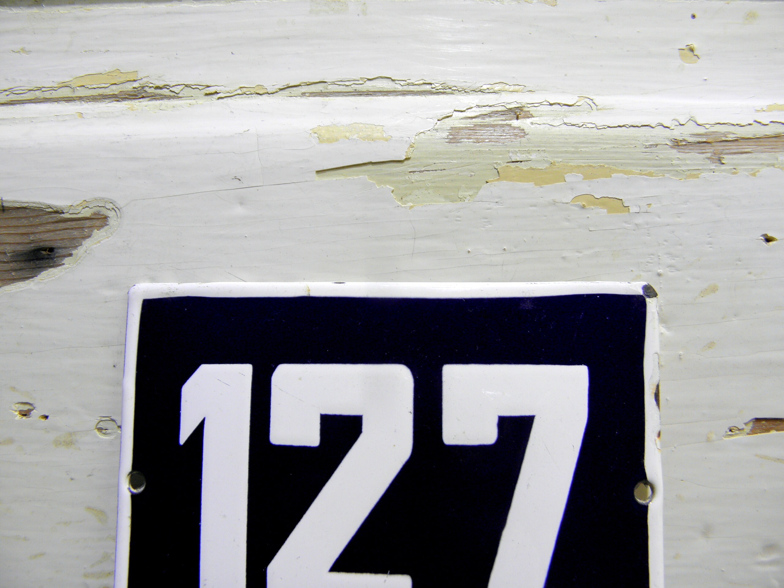 127 Racing Number Vintage Enameled Porcelain House Number 127: European Street Sign - Etsy