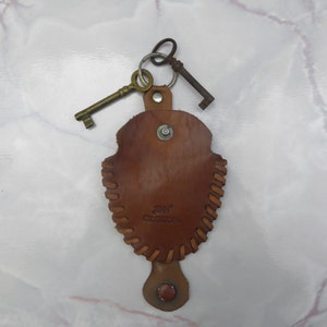 Portachiavi in pelle marrone vintage, Portachiavi in pelle, Cottage chic, Custodia retrò, Regali per lui, Portachiavi in pelle da uomo, Idee regalo, zografa