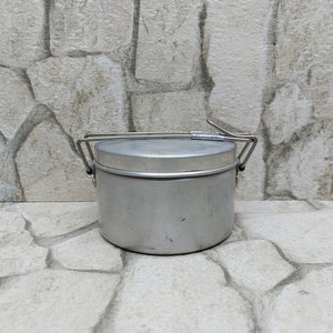 Vintage kleine aluminium lunchbox: picknickvoedselcontainer (4,7 x 3,1 in)