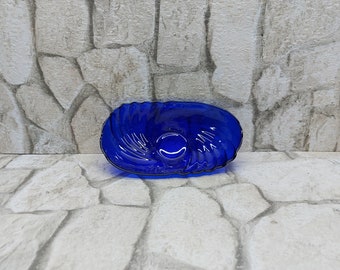 Vintage Kobalt Blau Glas Schüssel, Servier Schüssel, Cottage Chic