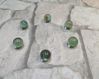 Collectible Cat's Eye Glass Marbles, Mixed Multicolor, Set of 6