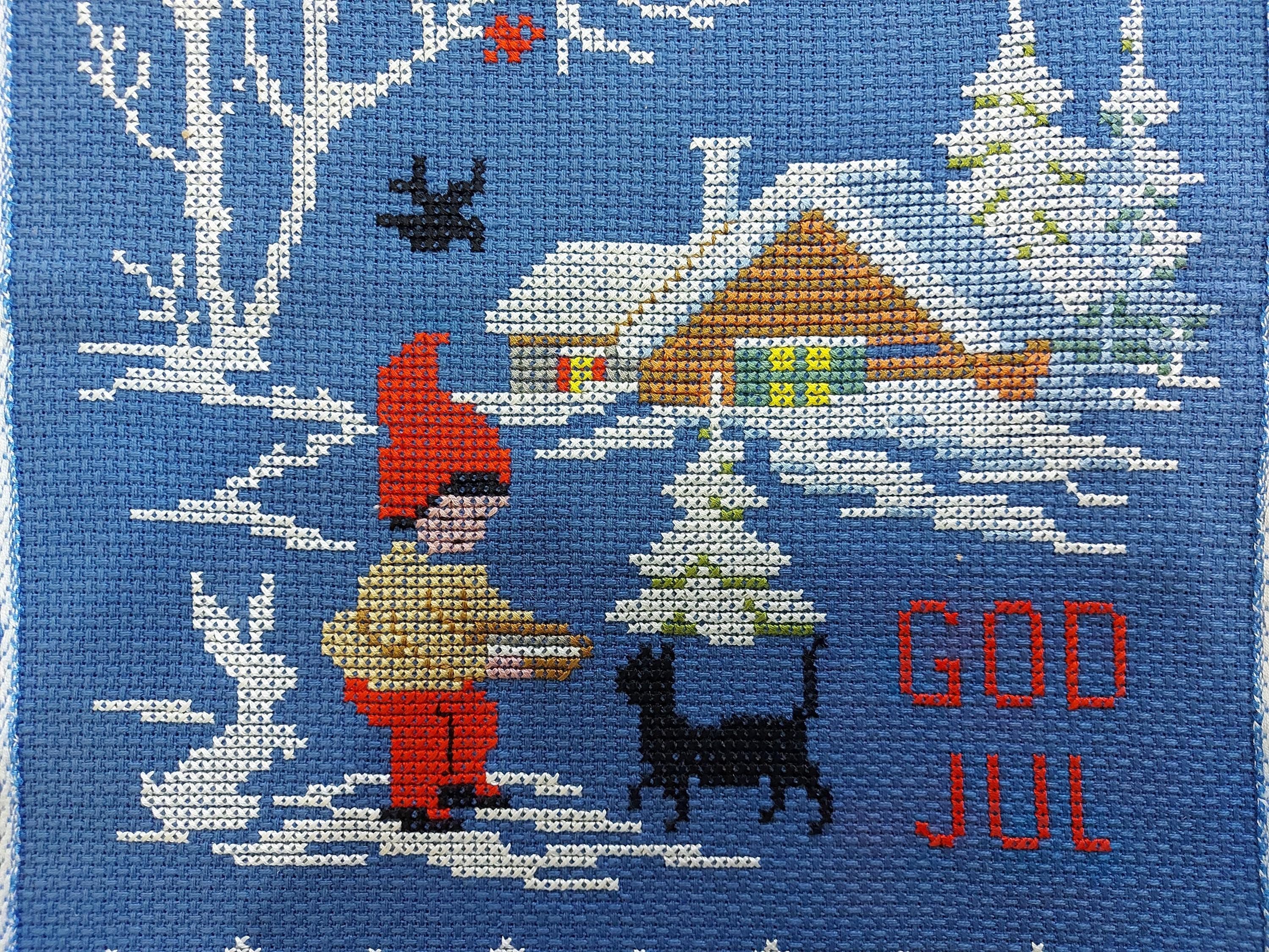 Scandinavian Wall Tapestry God Jul Merry Christmas Wall