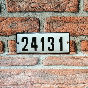 Vintage Address Sign House Door Number 24131, Street Sign Enameled Porcelain Free Anywhere delivery Free worldwide delivery zografa