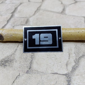 Vintage European Office Room Number, Hotel Room Number 19, Metal Aluminum Sign, Apartment Door Number 19 Door Plaque, Street Door Sign