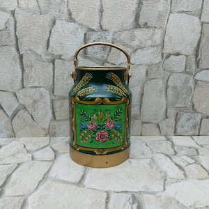 Vintage metalen melkblikje NECIACHOVANÉ F3 Vintage metalen stalen melkblikje European Milk Gum Metal Steel melkblikje 3 liter