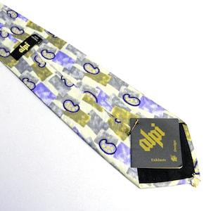 Silk tie ALPI 57.1 x 3.9 inches (145x10 cm), vintage new condition