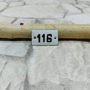 Vintage European Office Room Number, Hotel Room Number 116, Enamel Porcelain Sign, Apartment Door Number 116 Door Plaque, Street Door Sign