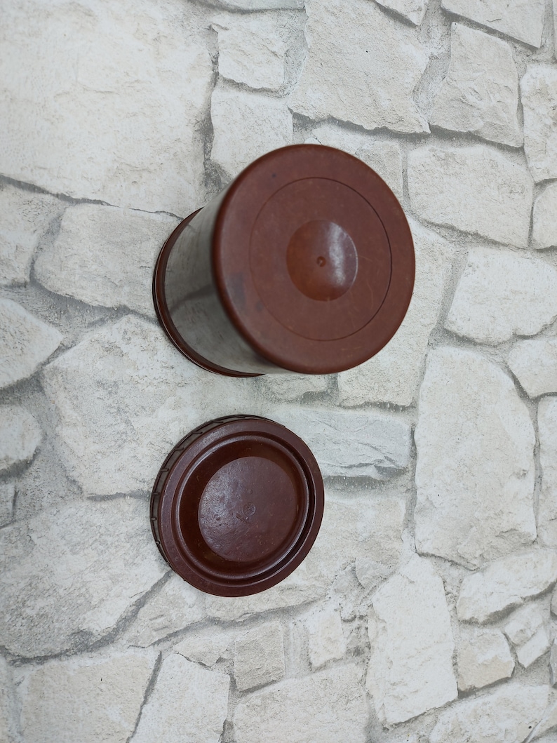 Vintage Brown Bakelite Round Box - Etsy Canada