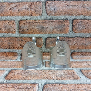 Vintage set of 2 glass holders, metal glass - holders USSR, Russian tea glass holders, Podstakannik