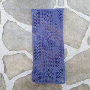 Crocheted Table Runner - 46.5 x 9.8 in, Handmade Table Runner, European Table Runner, Vintage Table Runner, Gift for Her, Housewarming gift
