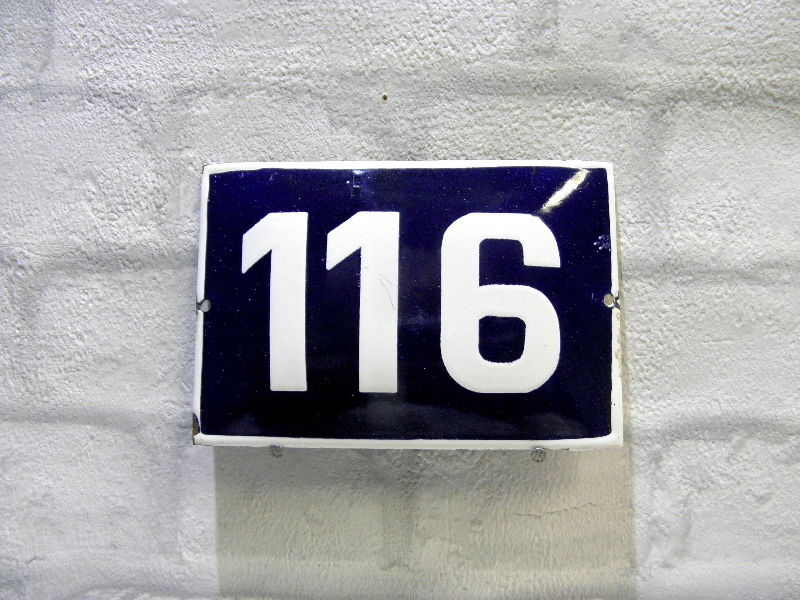 SMALL ANTIQUE STYLE ENAMEL DOOR NUMBER 97 SIGN PLAQUE HOUSE NUMBER SIGN