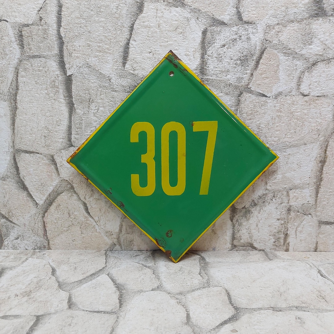 ANTIQUE Vintage Green Enamel Sign Number 307 Free Shipping Worldwide - Etsy