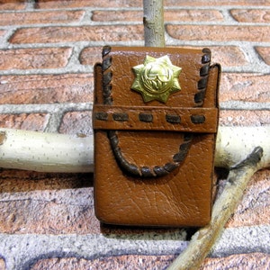 Portasigarette in pelle vintage, portasigarette marrone fatto a mano, portasigarette in pelle lavorata, scatola regalo per tabacco, accessorio per fumatori zografa