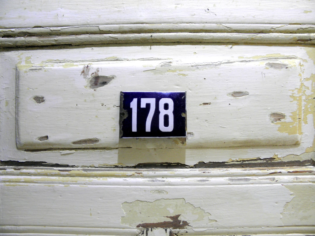 Vintage Enamel House Number Sign 178: Outdoor Street Sign - Etsy