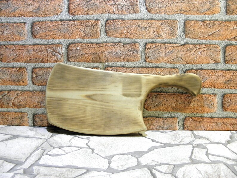 zografa Chopping Block Home Decor Vintage Wood Cutting Board with Handle Bread Board Wooden Board Rustic Kitchen Butchers Block