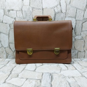 Sac à main vintage en similicuir marron, sac à main de bureau vintage, sac messager, sac pour ordinateur portable, porte-documents à fermeture éclair, cadeau