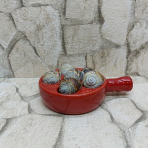 Escargot dishes, ceramic snail dish, French kitchenware serving snails