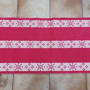 Table Runner Table Scarf Swedish Table Linens Vintage handmade rag rug Swedish table runner Scandinavian Double Sided  SWEDISH WOVEN