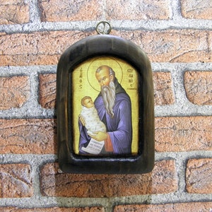 Saint Castilian- Orthodox Byzantine icon. Handmade / print on wood. 19 x 13 x 3 cm - 7.5'' x 5.1'' x 1.2''