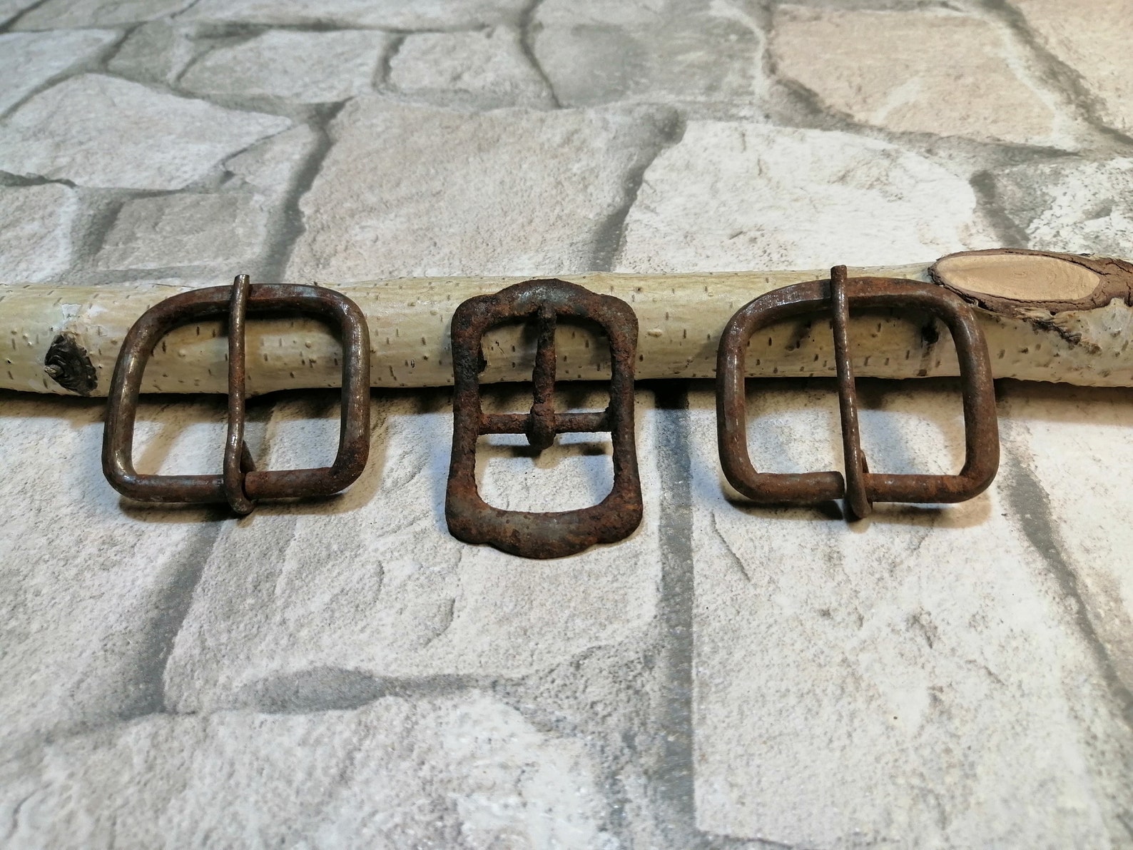 3 pcs.Vintage belt buckles iron antique buckle with rust Metal Etsy