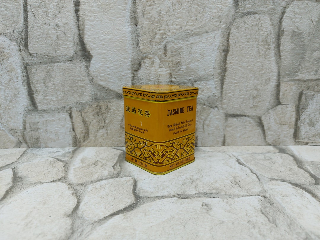 Vintage Yellow Jasmine Tea Tin, Multilingual 1970s Box - Etsy