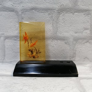 Vintage Lucite Fish Pen Holder: Art Deco Desk Organizer