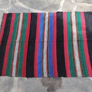Vintage Rag Rug, Handwoven rug, European Decorative Rug,  Farmhouse Rug Kilim, Floor Rug, Area Rug, Bulgarian folk art