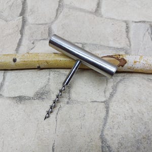 Vintage Silver Tone Corkscrew Wine Opener: Bar Accessory Gift