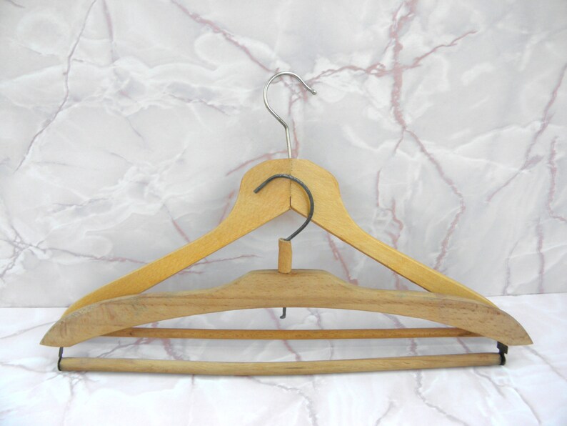 2 Vintage Wooden Hangers Clothes Hangers Antique Shabby Chic Etsy