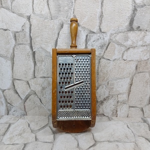 Antique Wood Box Grater: Scandinavian Kitchen Decor