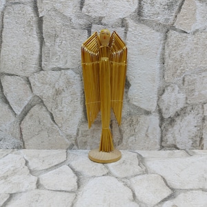 VINTAGE STRAW ANGEL Handmade Swedish Straw Angel with Wooden Painted Head Scandinavian Folk Christmas Decoration Free shipping with tracking