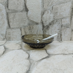 Vintage ashtray, glass ashtray 1960s, Mid century ashtray tobacco, Gift for Smoker, Man Cave, zografa