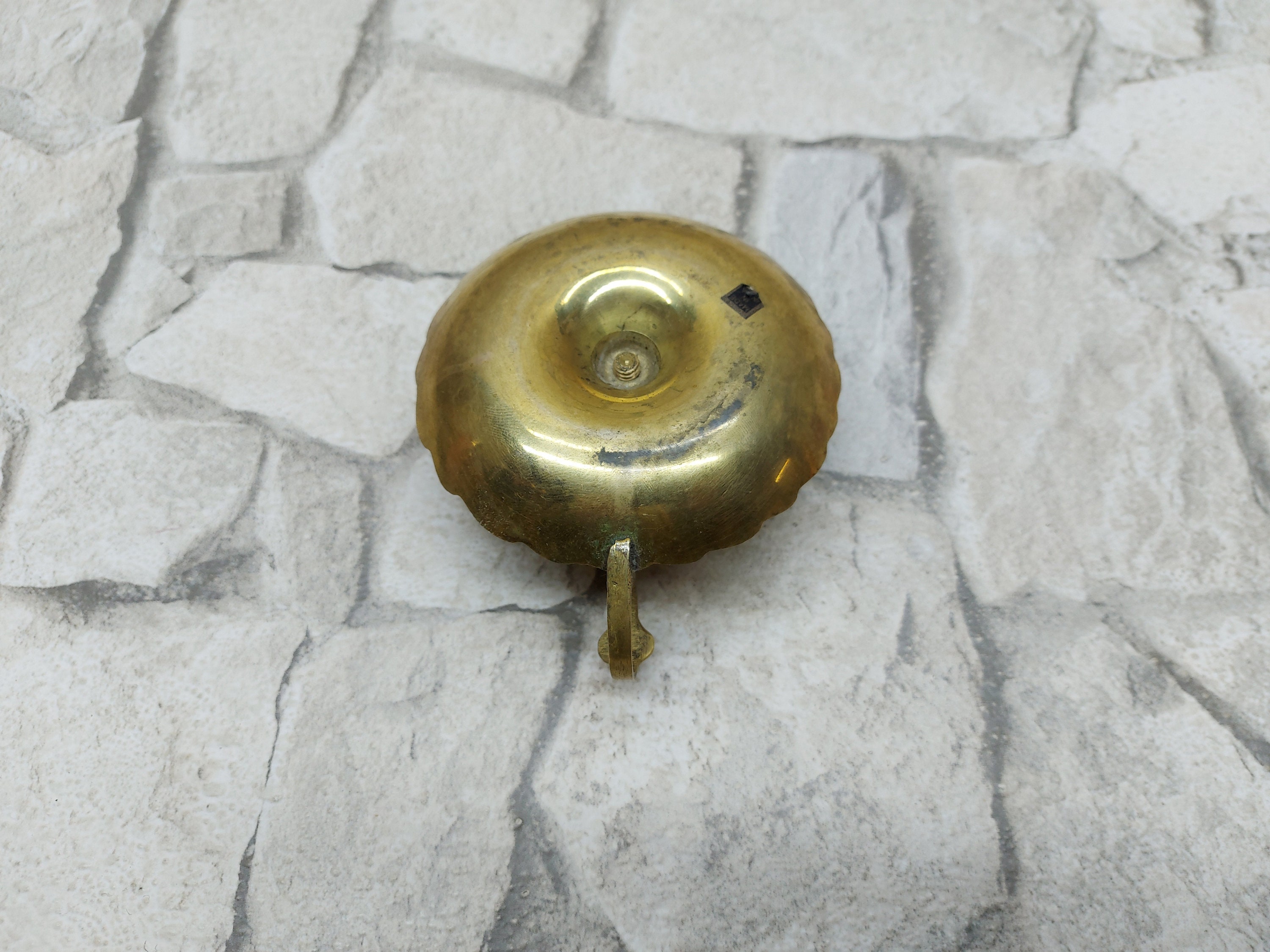 Vintage small brass candlestick holder with handle and dish Office decor Desk decor Vintage small brass candlestick holder with handle and dish Office decor Desk decor