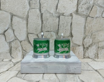 Vintage USSR-theeglashouders, Podstakannik-set