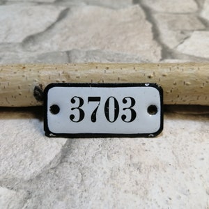 Apartment Door Number 3703, Office Room Number Vintage European Enamel Porcelain Sign, Street Number Sign, Door Plaque, Hotel Room Number