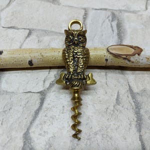 Sacacorchos, Abridor de botellas de metal para vino, Sacacorchos de metal de bronce y latón, Sacacorchos de búho, Regalo para amantes del vino, Sacacorchos de pájaro, Sacacorchos de cueva de hombre