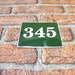 Vintage Green Enamel House Number Sign: 345 Street Address - Etsy
