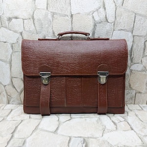 Porte-documents vintage marron en cuir véritable, sac à main, sac de bureau, sac messager, sac d'ordinateur portable, porte-documents